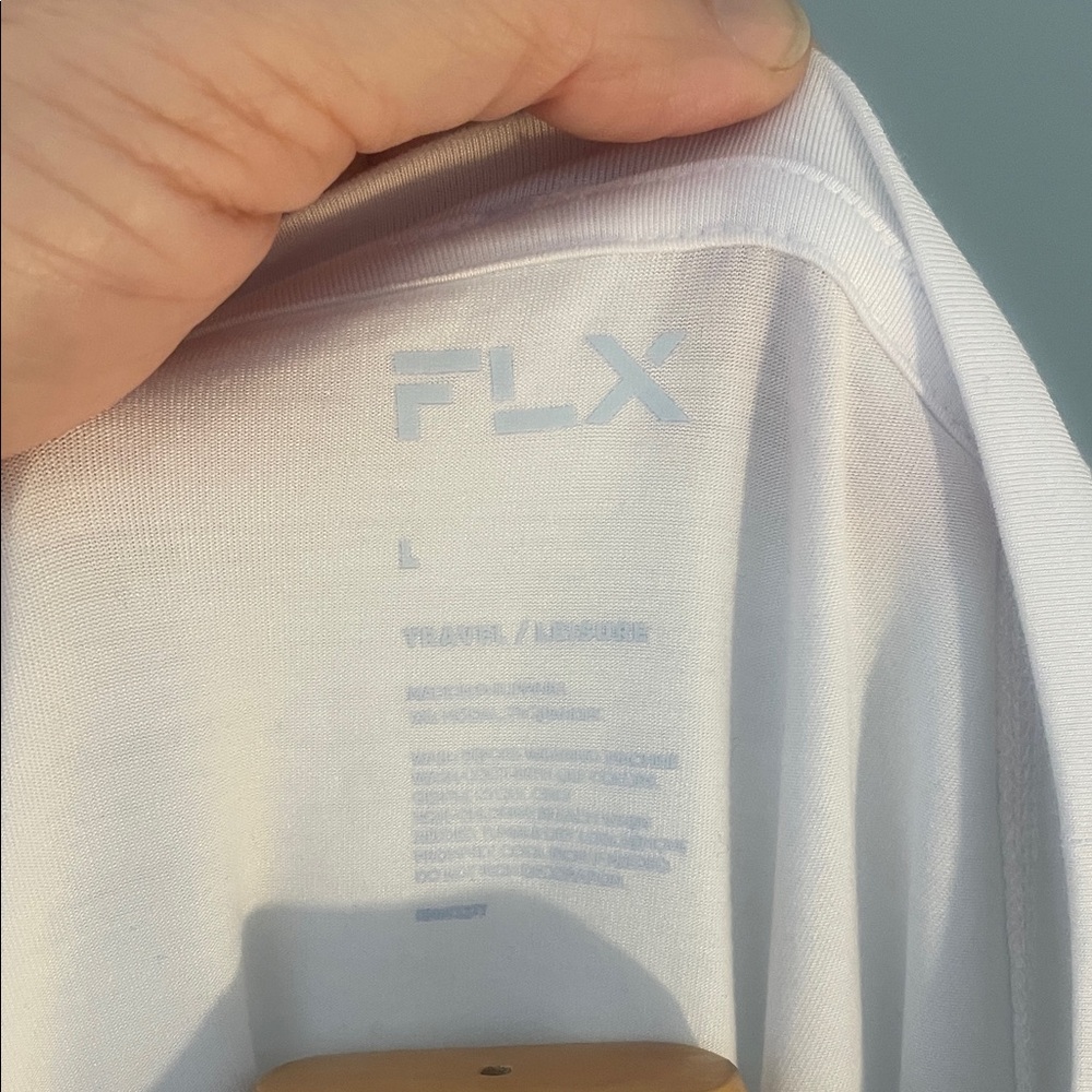 FLX Women's Classic White flowy Short Sleeve Tee nwt large - Picture 2 of 13